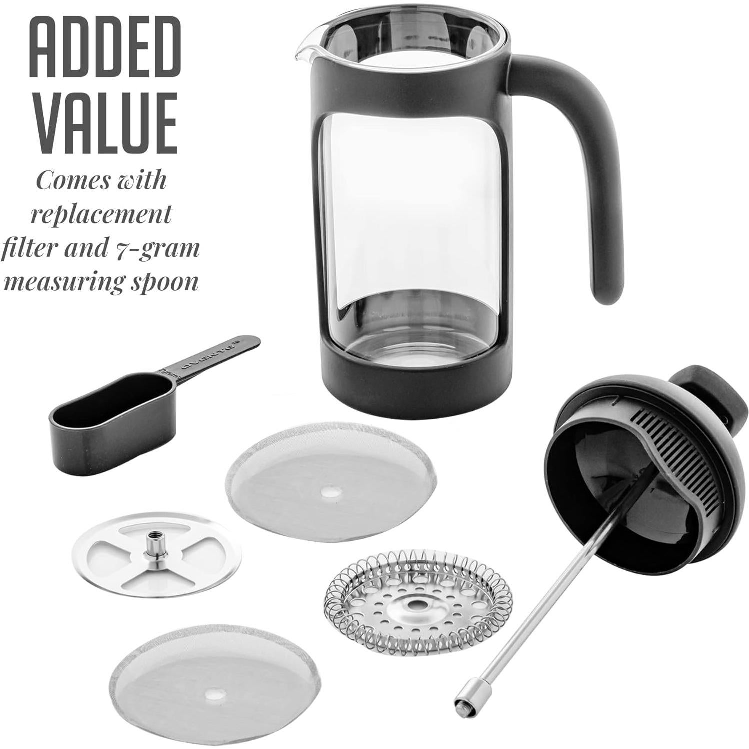 Cafetera Prensa Francesa OVENTE 0.35L Vidrio Borosilicato