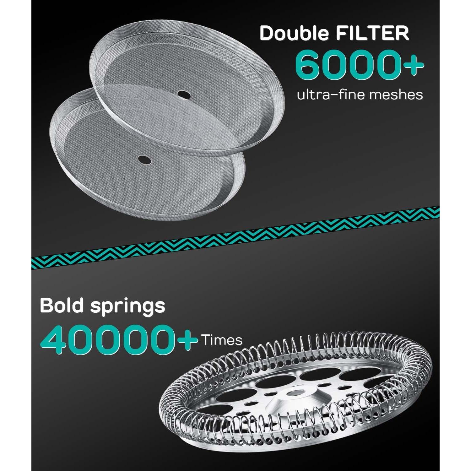 Cafetera Prensa Francesa Coffee Gator 1L Acero Inoxidable Gris