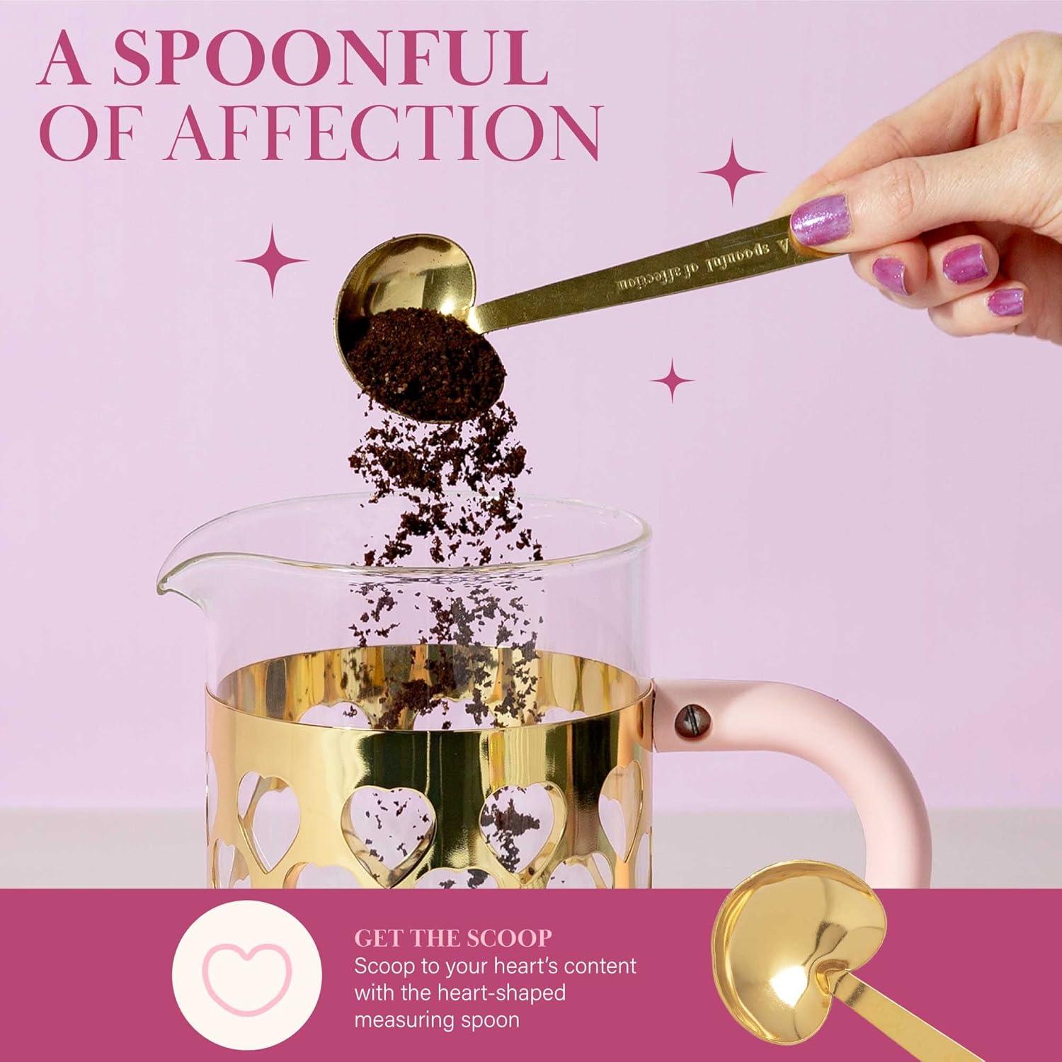 Cafetera Prensa Francesa Paris Hilton 8 Tazas Rosa y Dorada