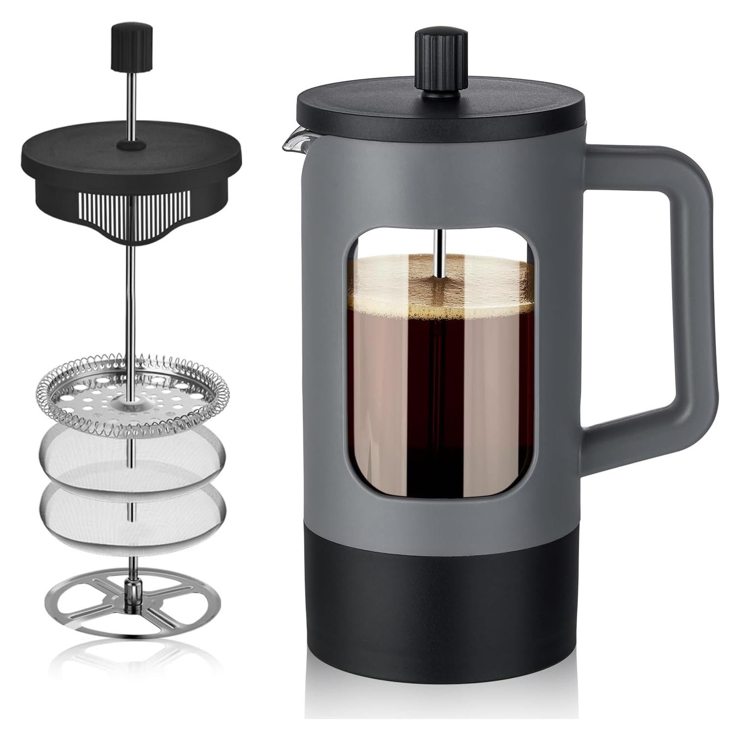 Cafetera Prensa Francesa YOLIFE 1.0 L Vidrio Borosilicato Gris