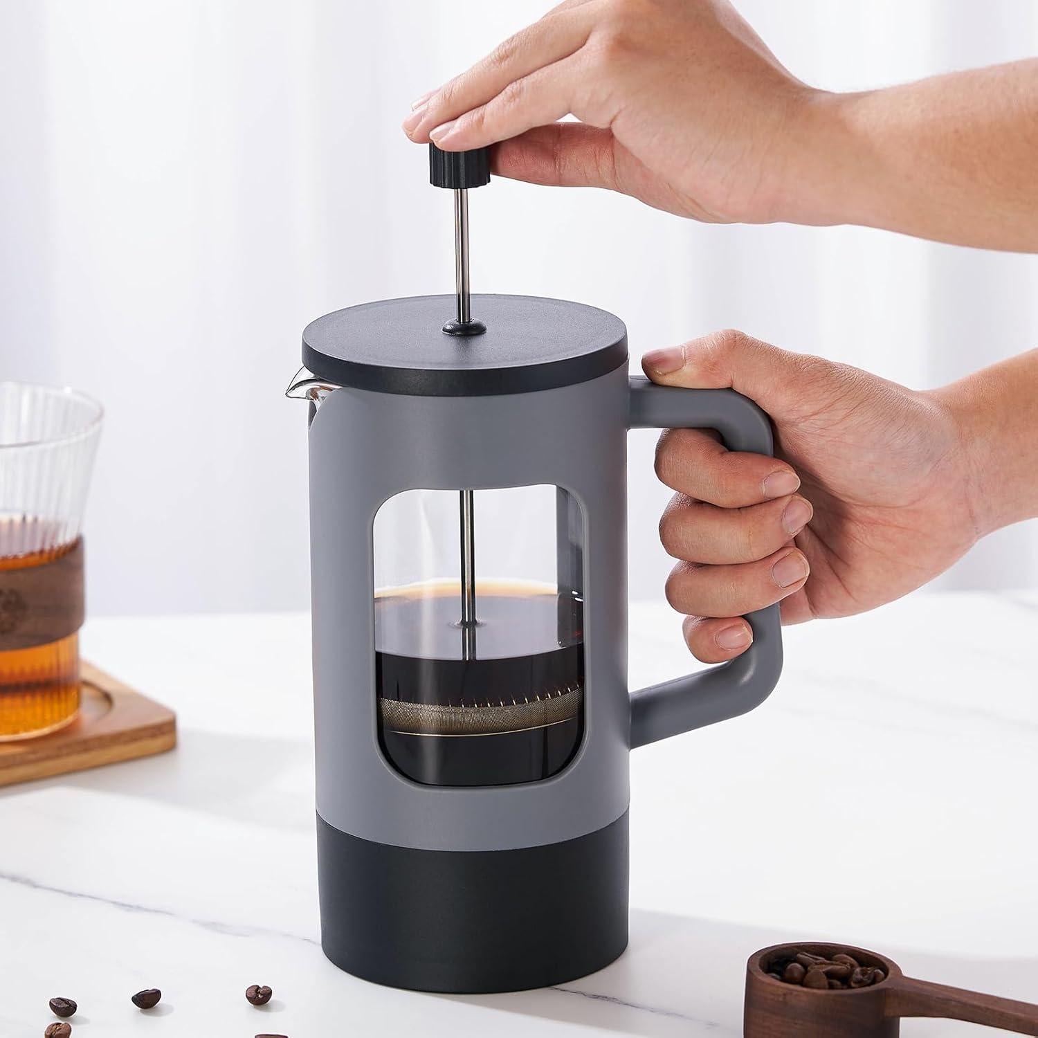Cafetera Prensa Francesa YOLIFE 1.0 L Vidrio Borosilicato Gris