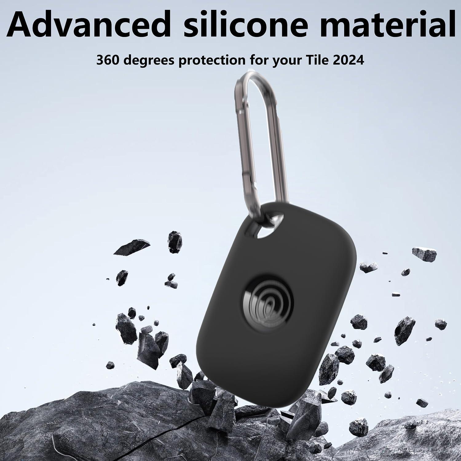 4 Fundas de Silicona para Tile Pro 2024 con Llavero - Negro