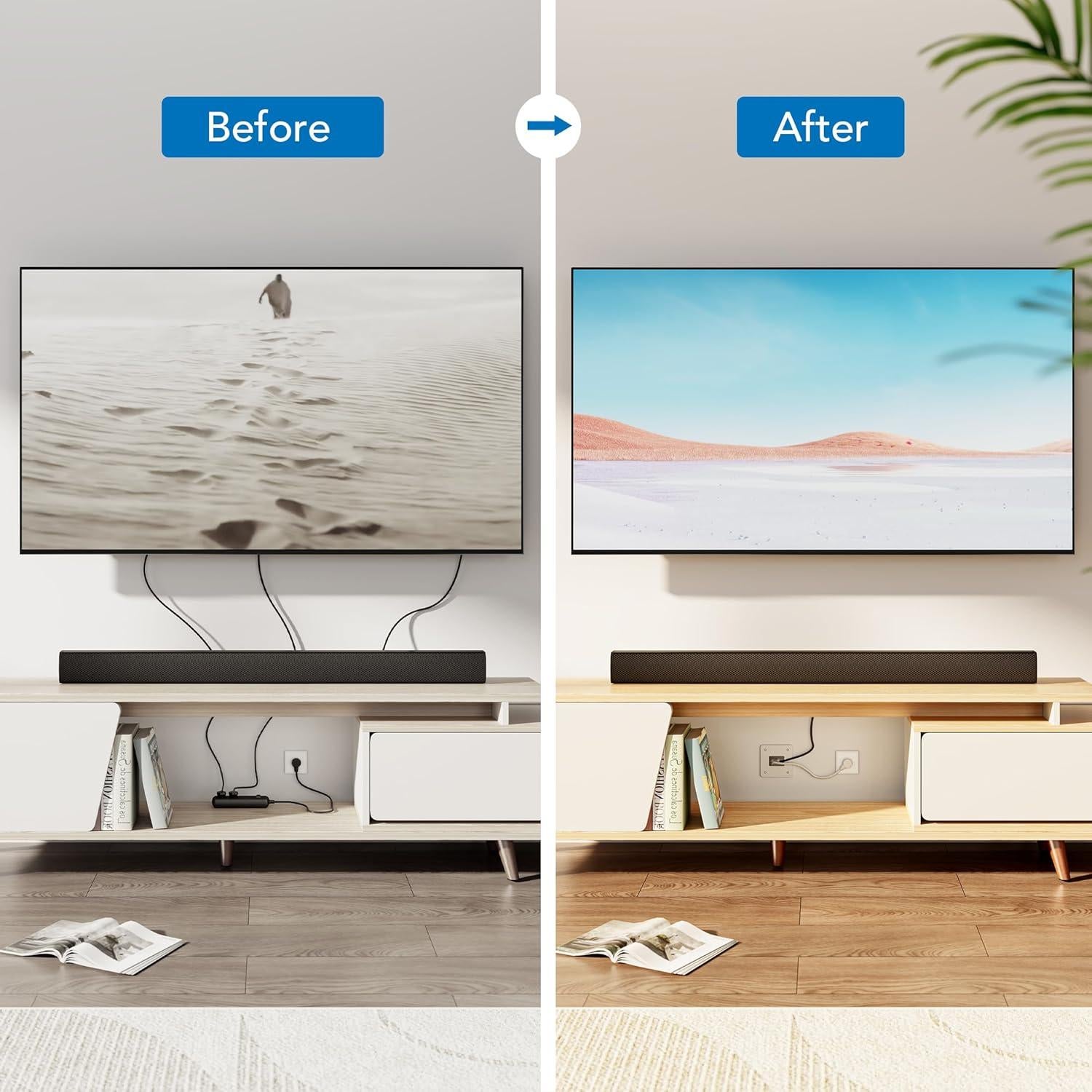 Kit Concealador de Cables Mount-It! para TV en Pared 2.74m