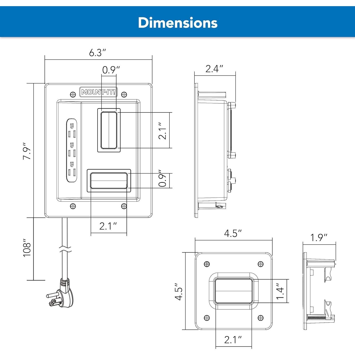 Kit Concealador de Cables Mount-It! para TV en Pared 2.74m