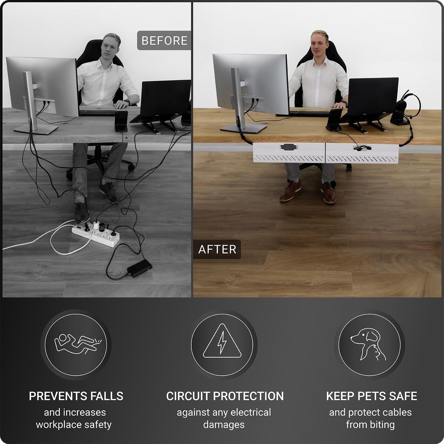 Bandeja de gestión de cables Ultimate Setup - 2 piezas - Blanco