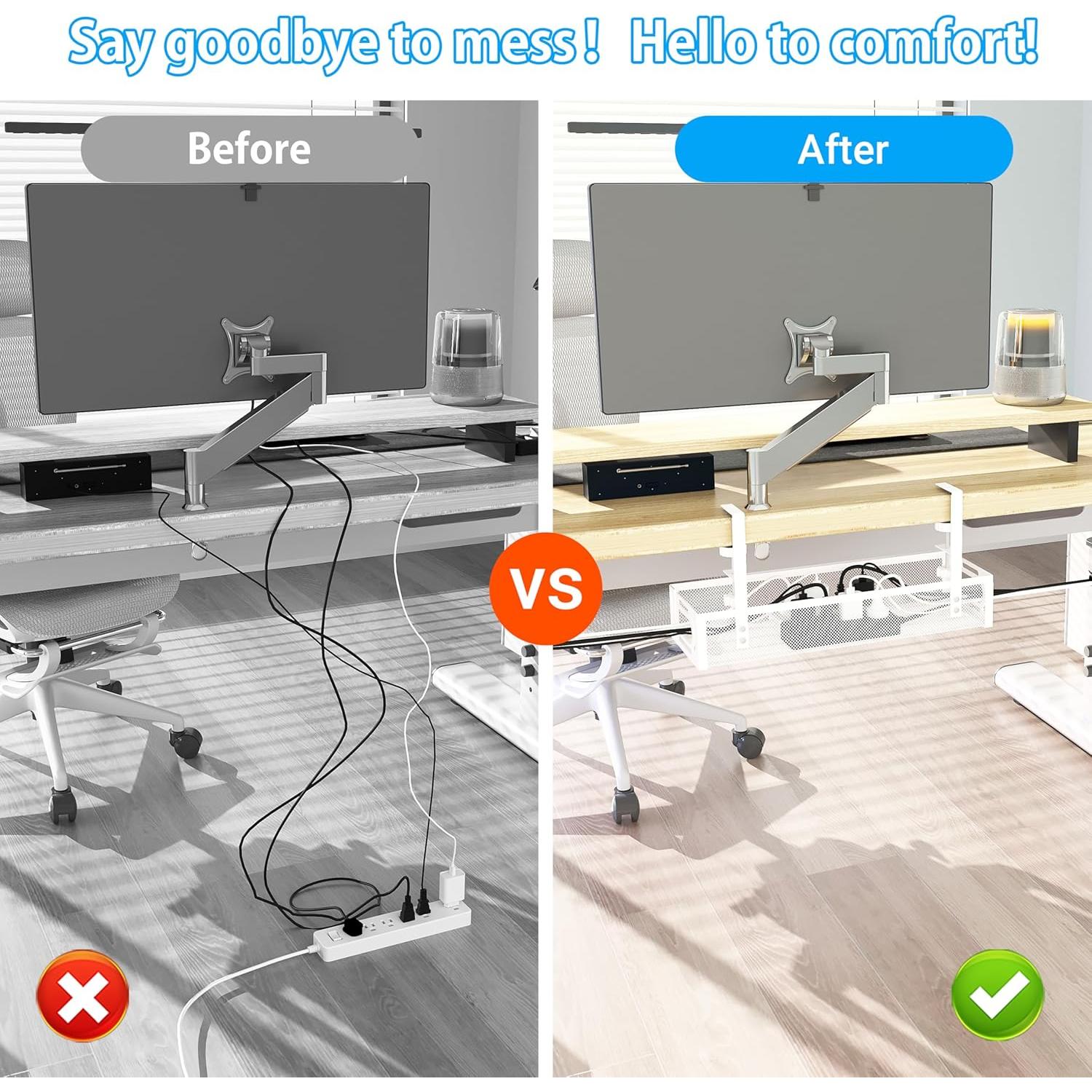 Organizador de Cables SONATURE 15.8" Blanco Sin Perforaciones