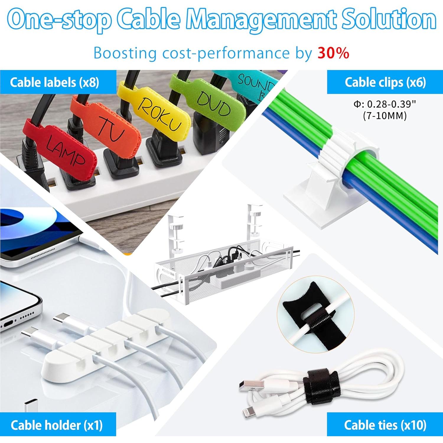 Organizador de Cables SONATURE 15.8" Blanco Sin Perforaciones