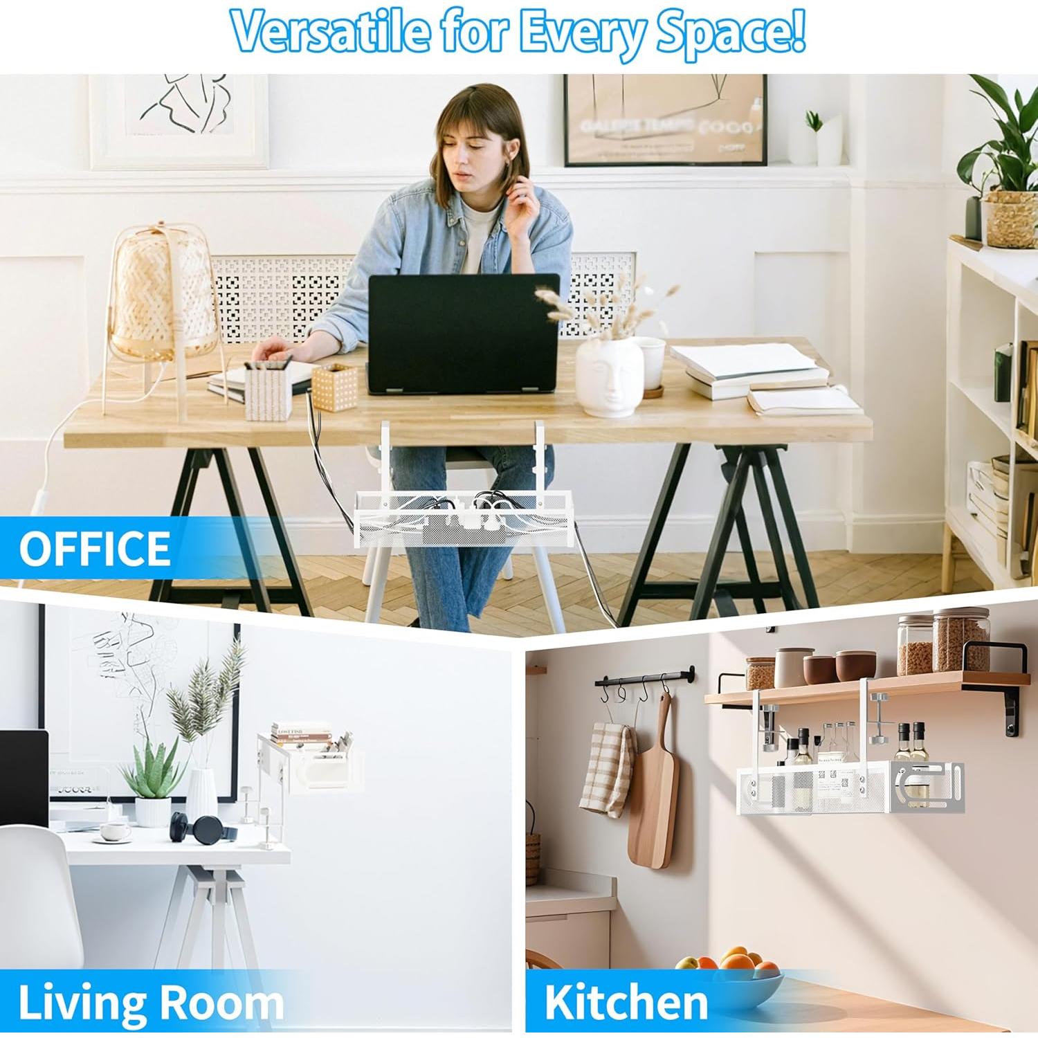 Organizador de Cables SONATURE 15.8" Blanco Sin Perforaciones