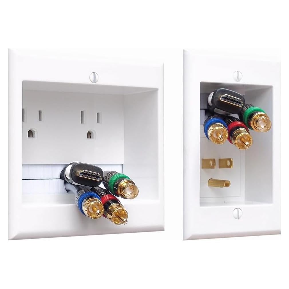 Ocultador de Cables TWO-CK Doble Salida para TV Montada