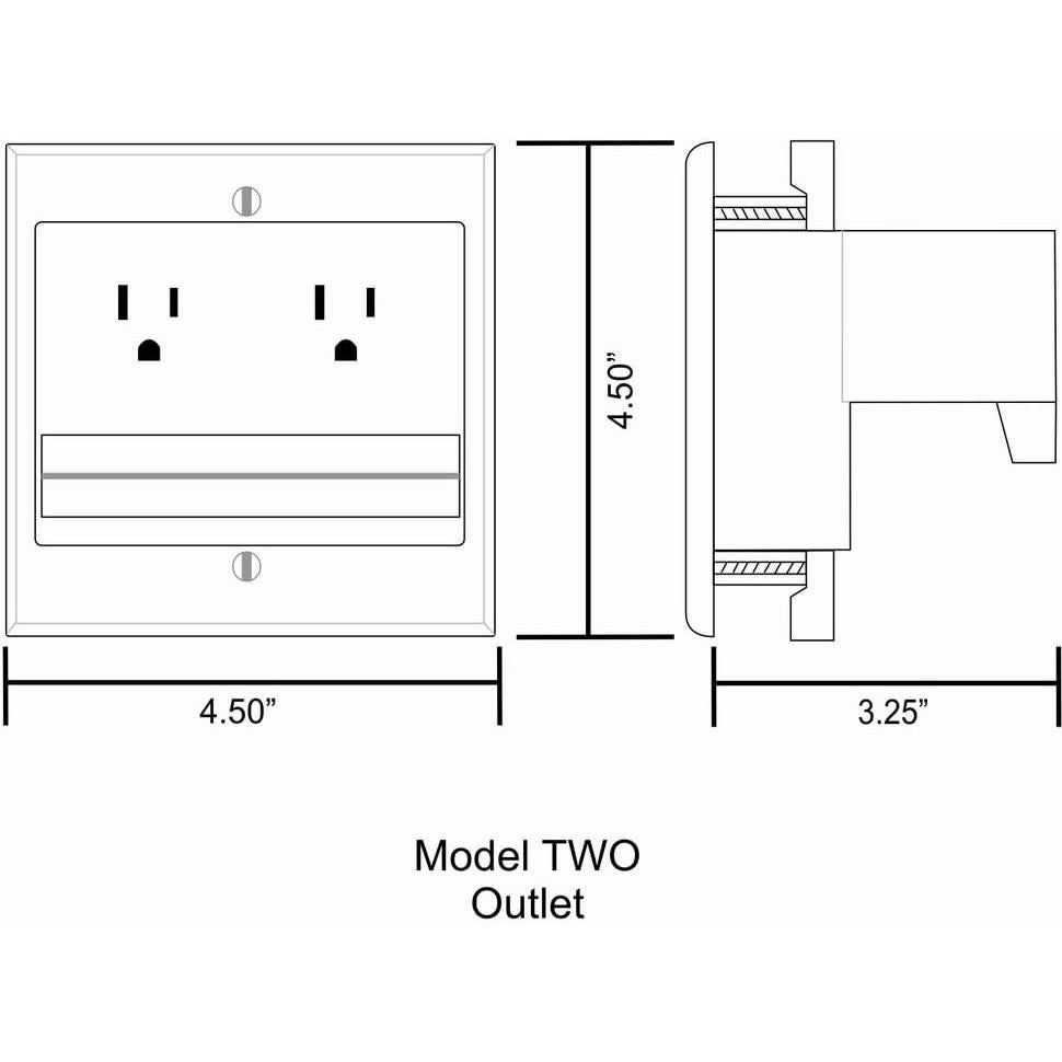 Ocultador de Cables TWO-CK Doble Salida para TV Montada