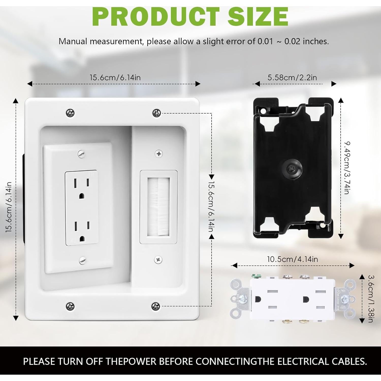 Kit de gestión de cables empotrado Doufuhua para TV 24.68x19.99cm