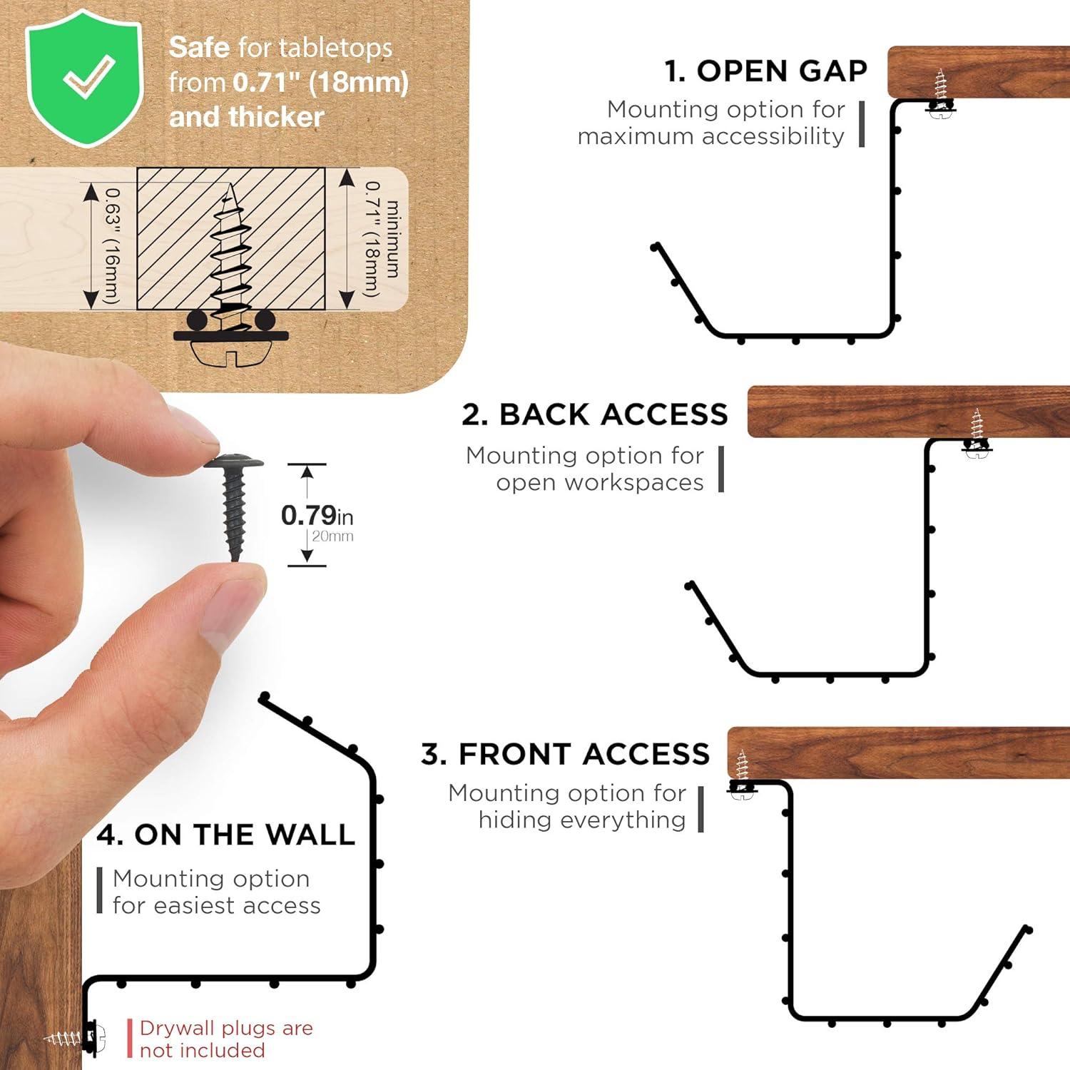 Bandeja Organizador de Cables Hub Escandinavo 43.18cm - Set de 4