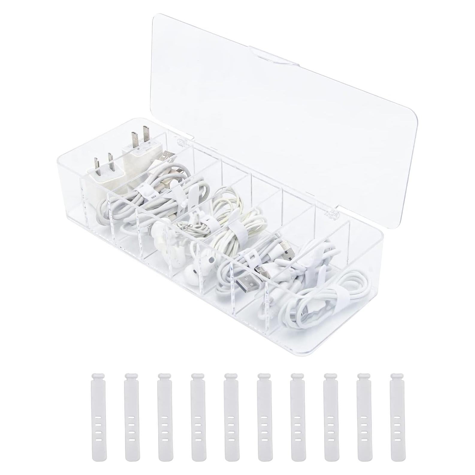 Caja Organizadora de Cables Wiwaplex con 10 Correas de Goma