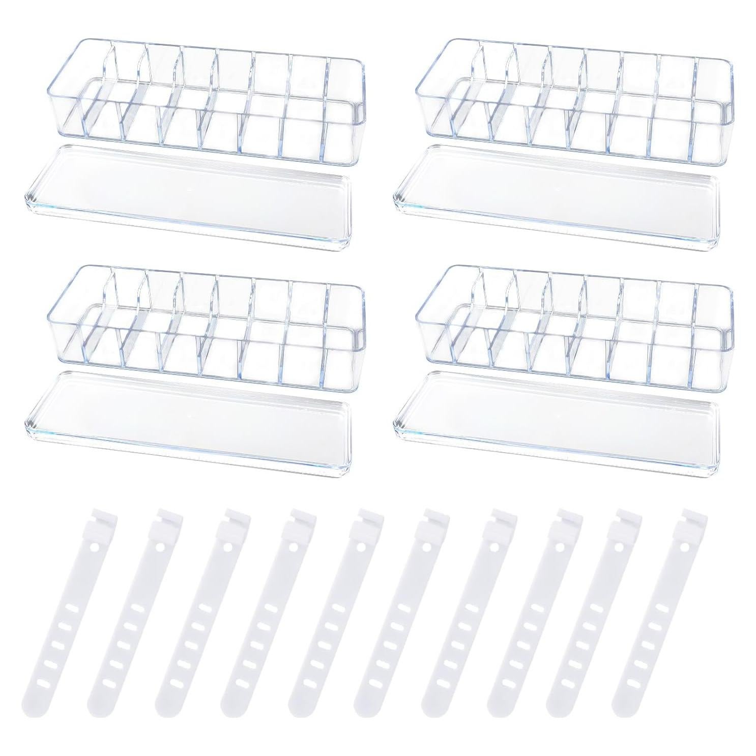 Caja organizadora de cables transparente PEUTIER 4 piezas 26.5x9.5x6cm