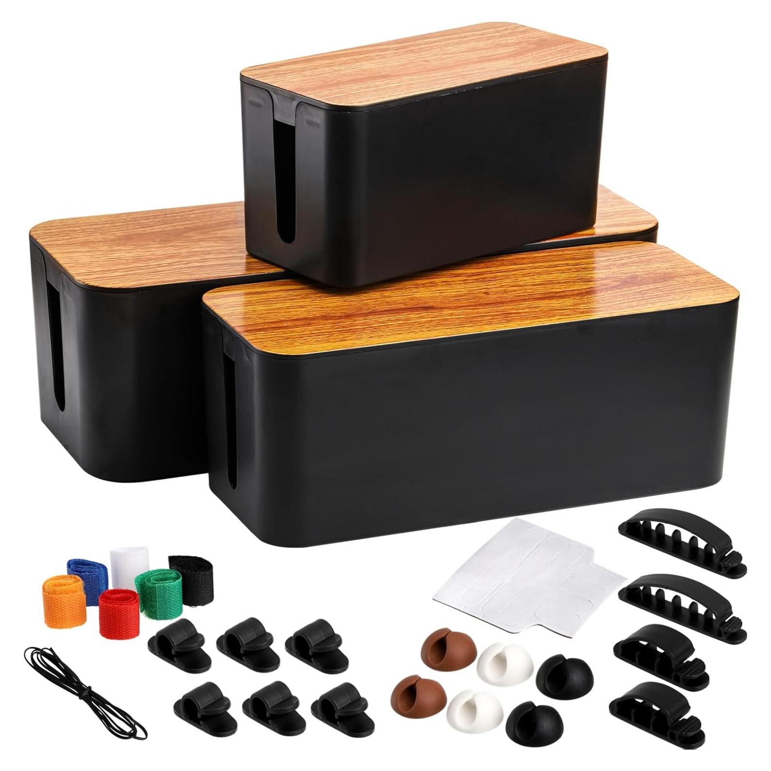 Yopay Juego de 3 Cajas Organizadoras de Cables 40.6x12.7cm