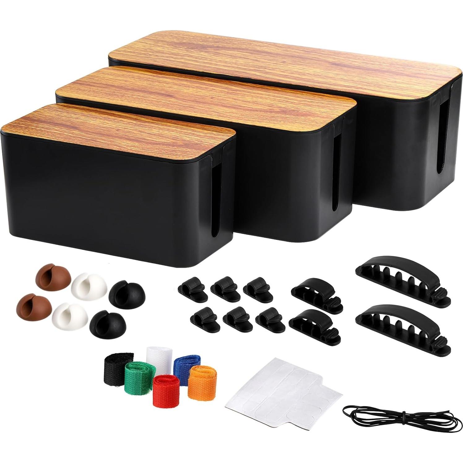 Yopay Juego de 3 Cajas Organizadoras de Cables 40.6x12.7cm