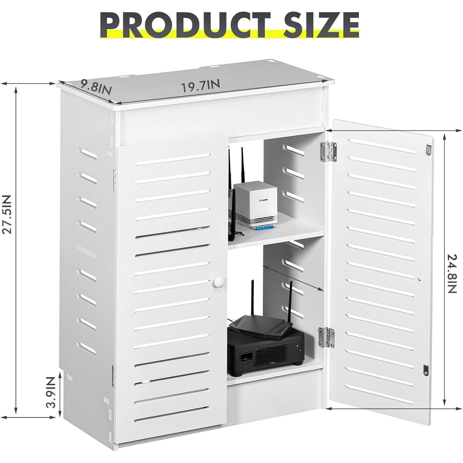 Gabinete de Almacenamiento para Router WiFi Hanaive 50x70x25cm Blanco
