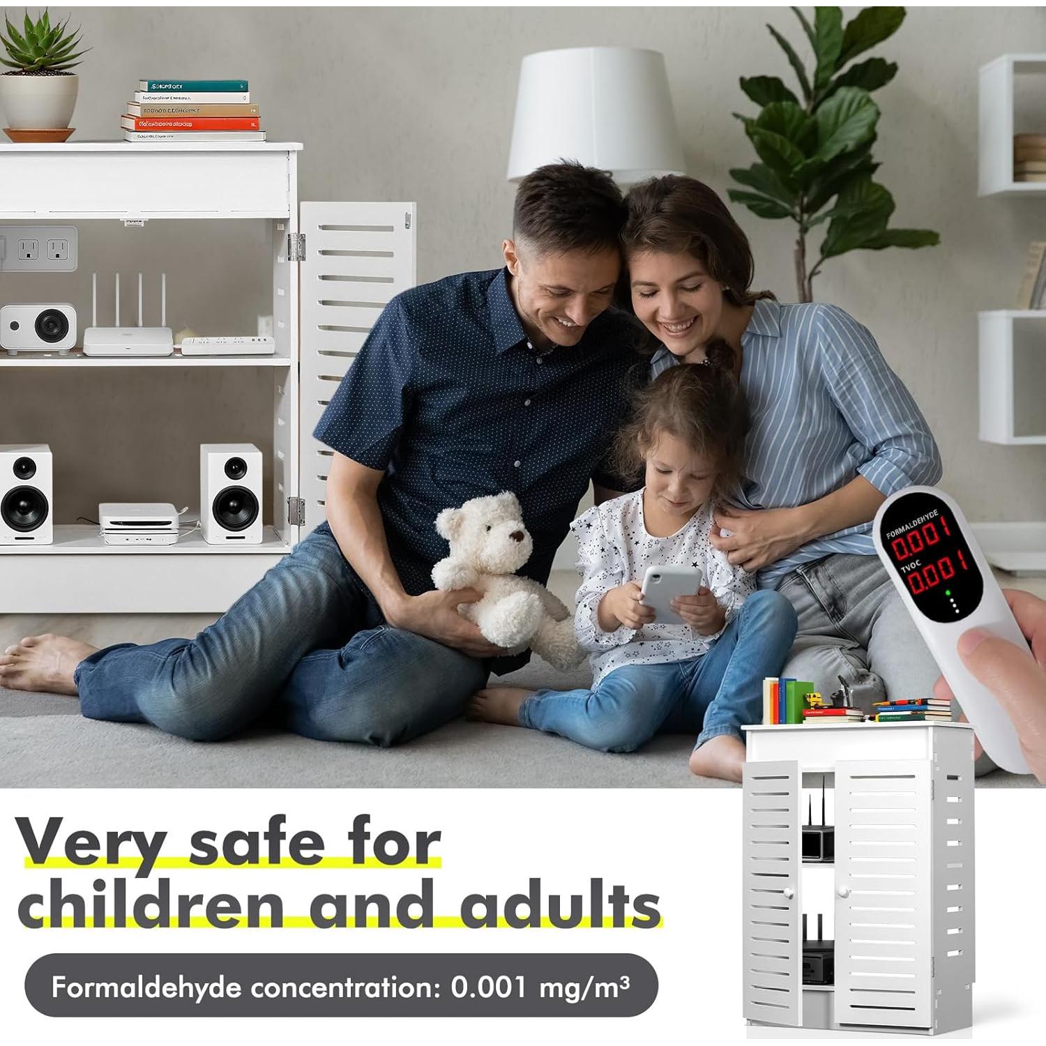 Gabinete de Almacenamiento para Router WiFi Hanaive 50x70x25cm Blanco