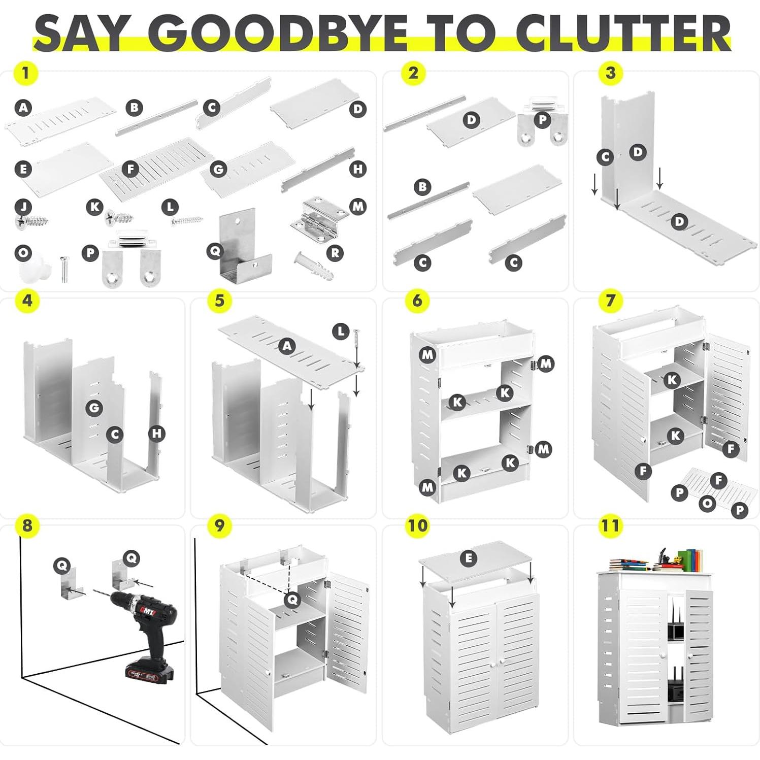 Gabinete de Almacenamiento para Router WiFi Hanaive 50x70x25cm Blanco