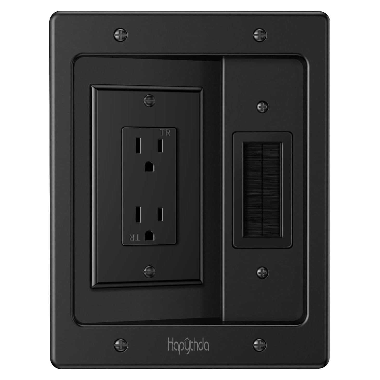 Kit de gestión de cables para TV HAPYTHDA negro 19.9x15.6 cm