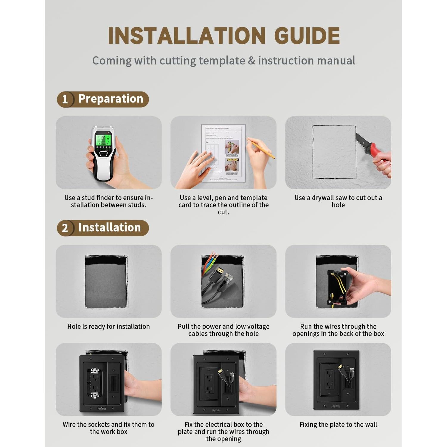 Kit de gestión de cables para TV HAPYTHDA negro 19.9x15.6 cm