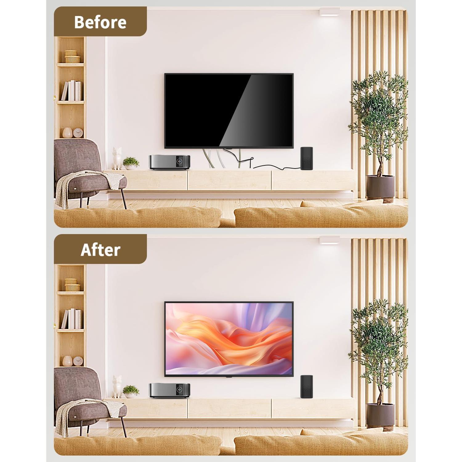 Kit de gestión de cables para TV HAPYTHDA negro 19.9x15.6 cm