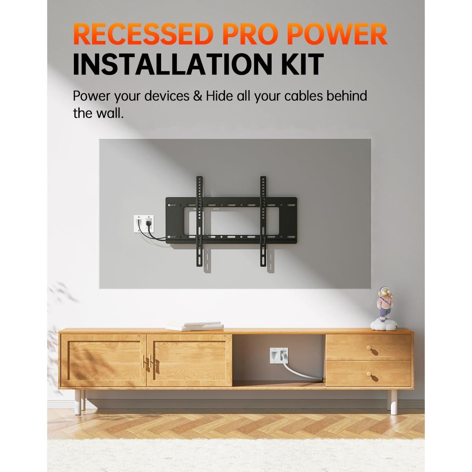 Ocultador de Cables para TV Elecpow - Kit de Pared Blanco