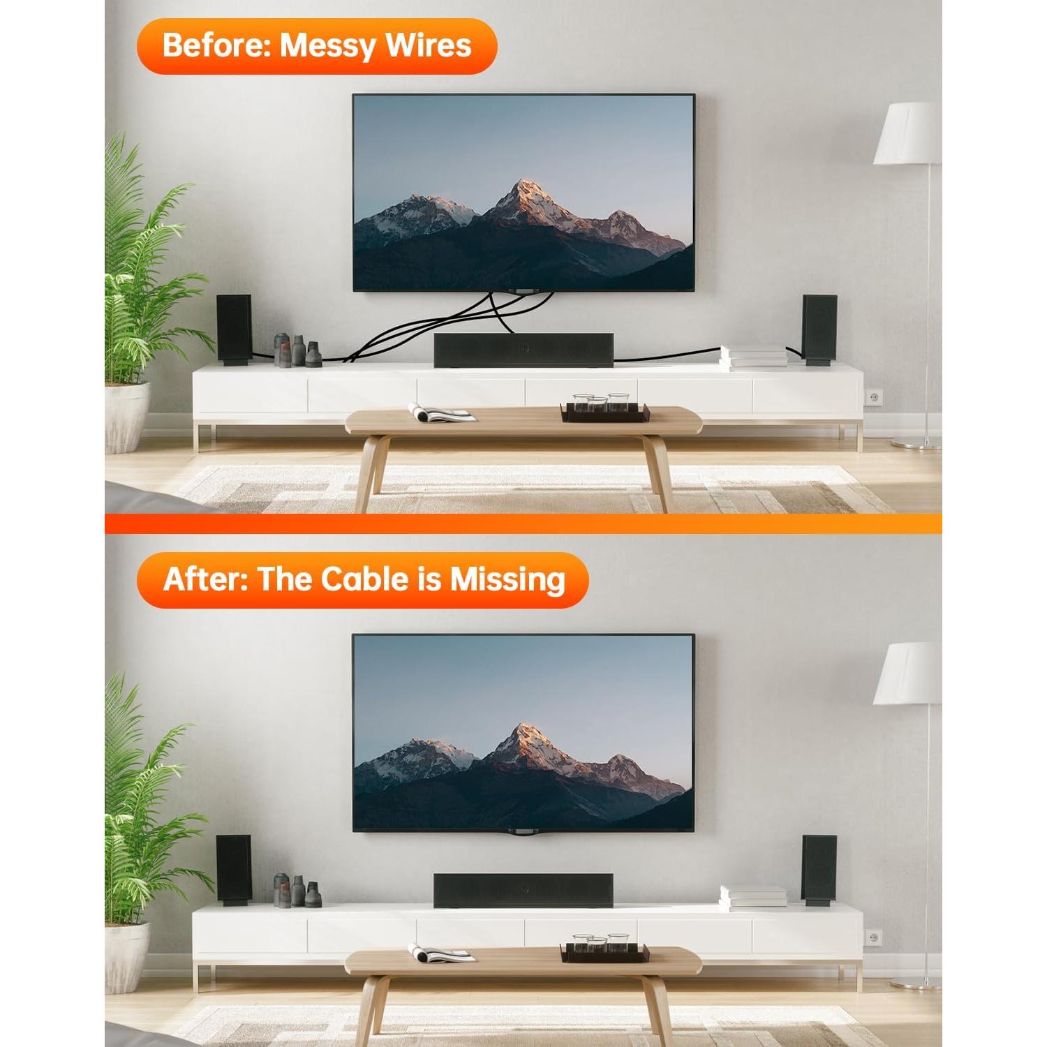 Ocultador de Cables para TV Elecpow - Kit de Pared Blanco