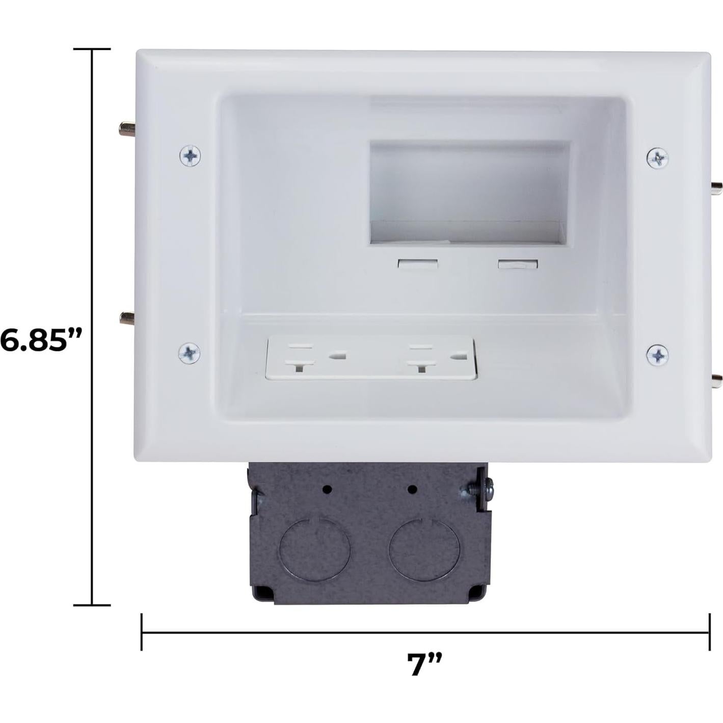 Placa de Pared Recesada DataComm 45-0072-WH 20A Blanca