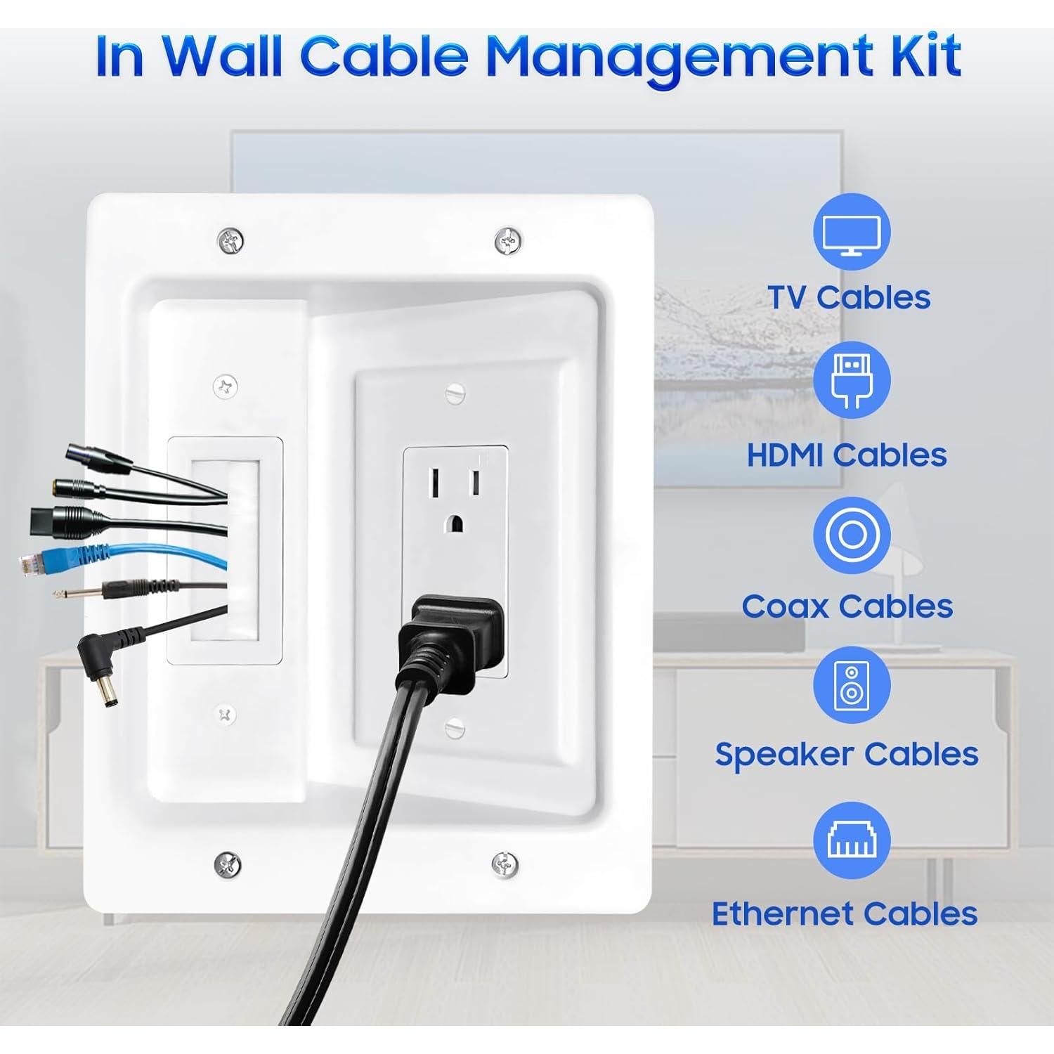 Caja de Salida Empotrada FANYINTY 15.7x20.1 cm Gestión de Cables