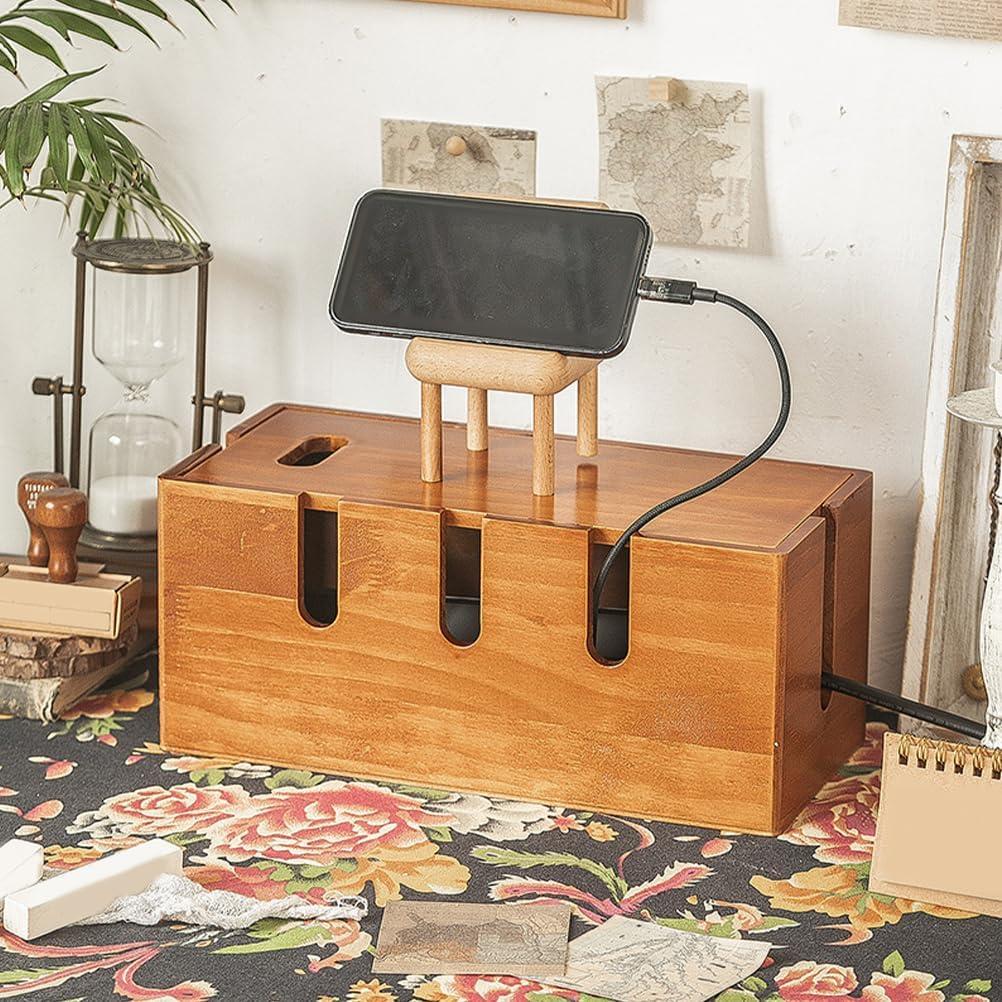 Caja de Gestión de Cables TOVINANNA 30.5cm Madera Organizador