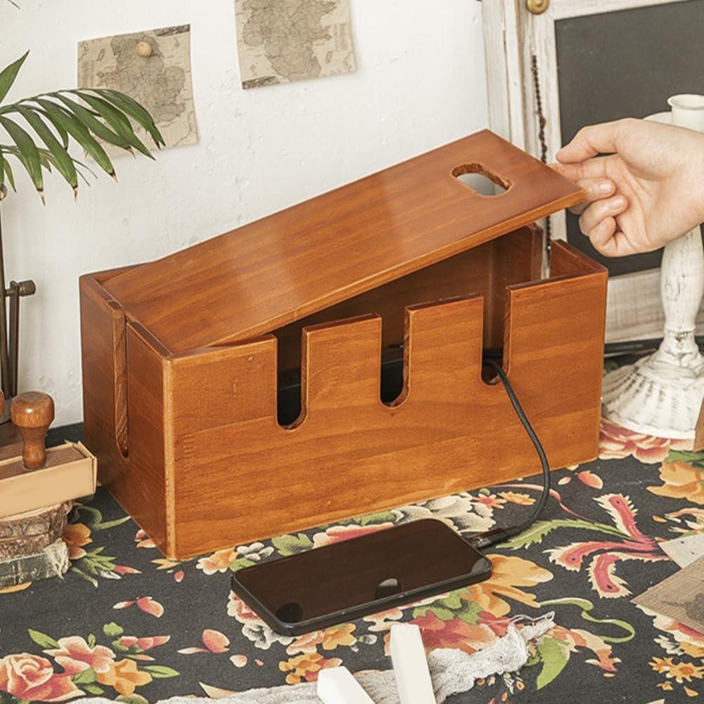 Caja de Gestión de Cables TOVINANNA 30.5cm Madera Organizador