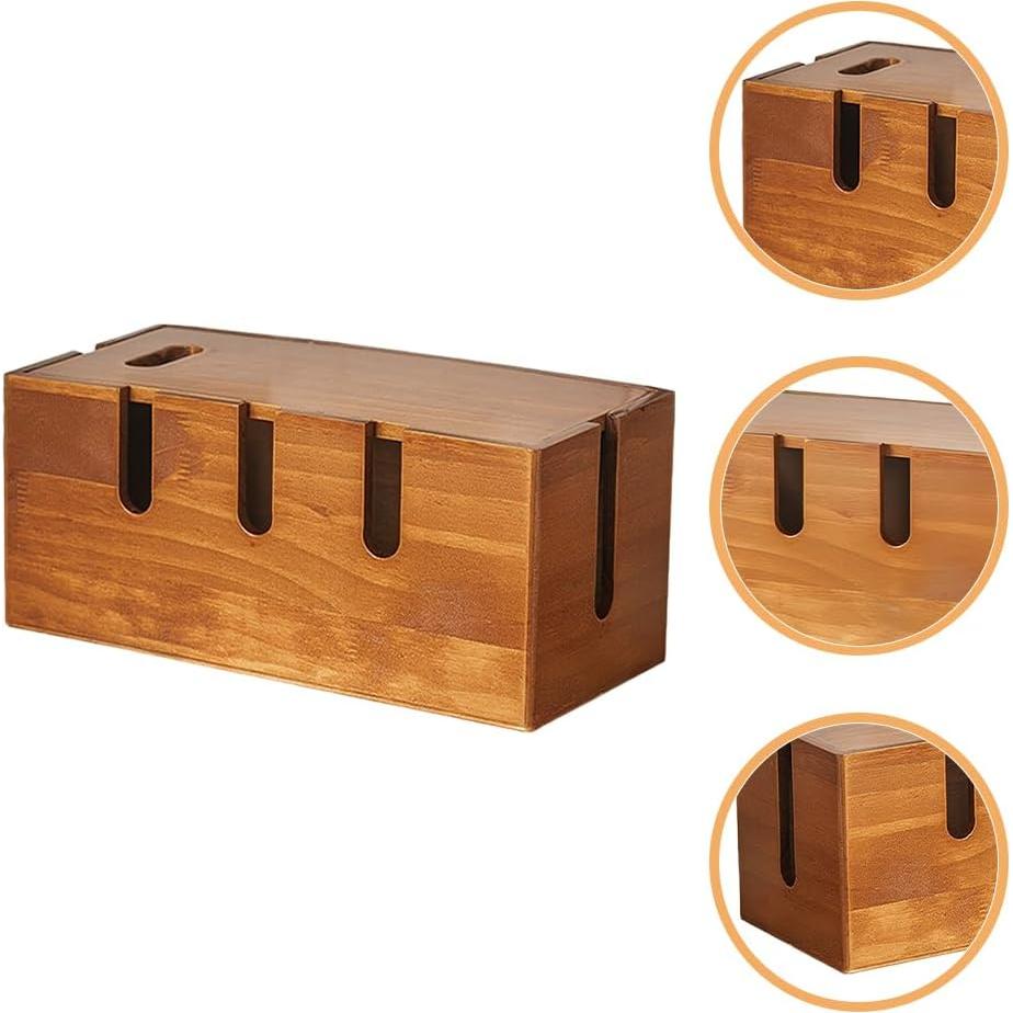 Caja de Gestión de Cables TOVINANNA 30.5cm Madera Organizador