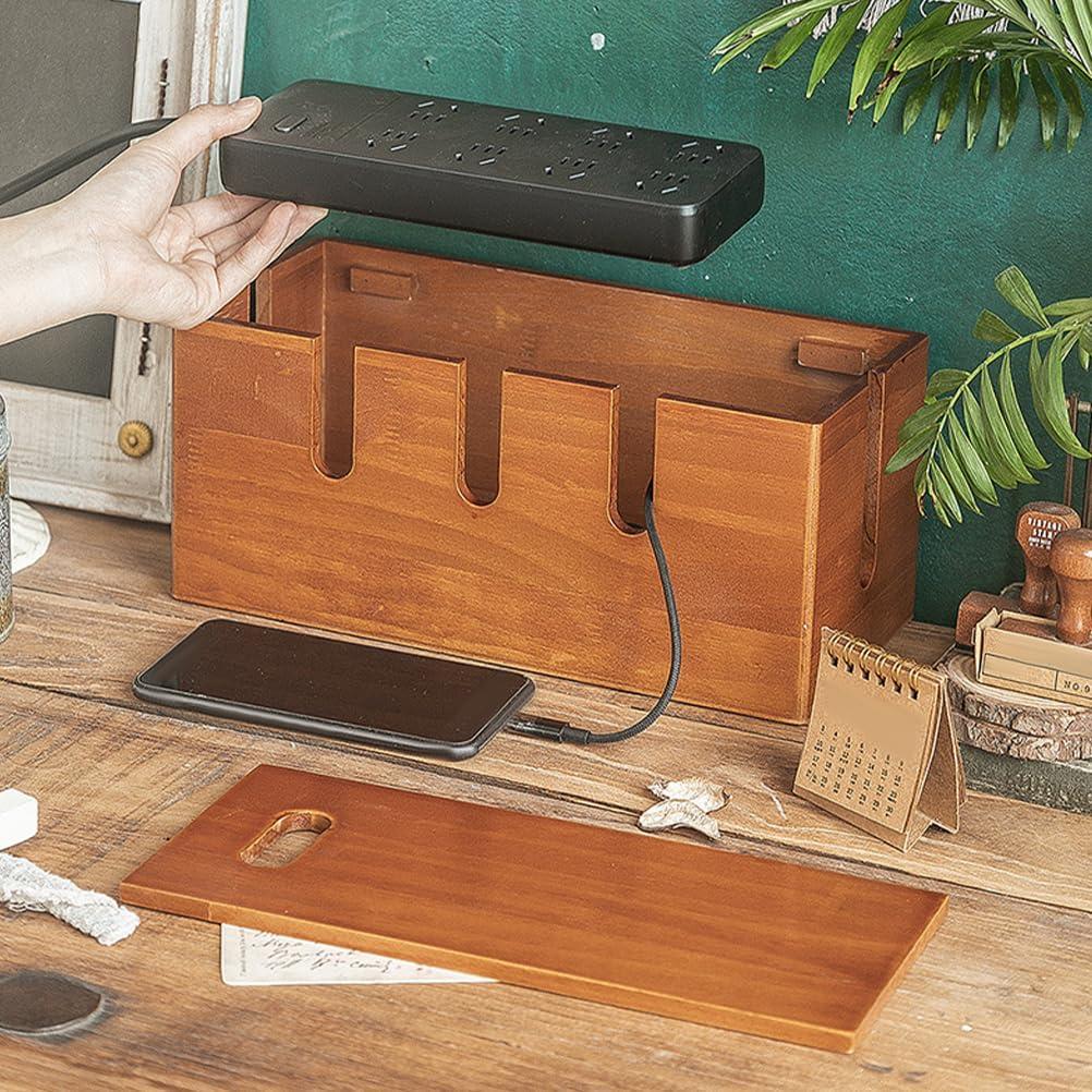 Caja de Gestión de Cables TOVINANNA 30.5cm Madera Organizador