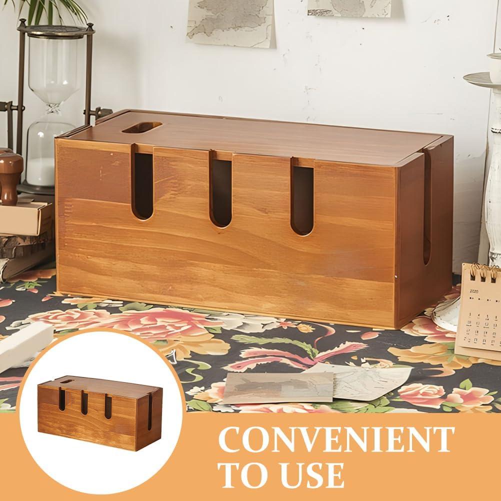 Caja de Gestión de Cables TOVINANNA 30.5cm Madera Organizador