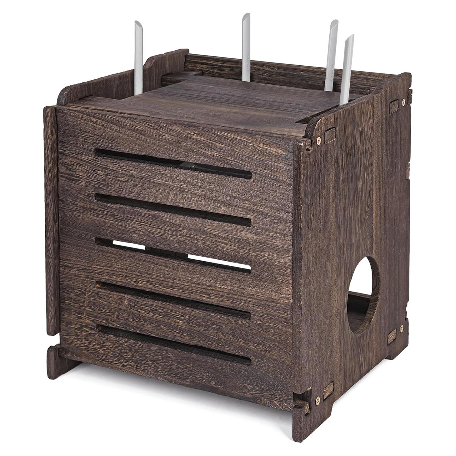 Caja de Almacenamiento BEARUT para Router y Regleta de Madera