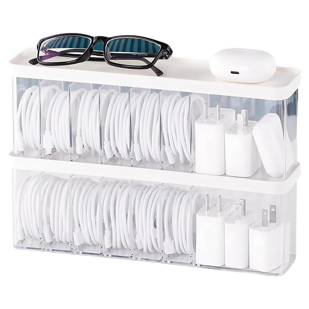 Caja Organizadora de Cables Nkocvew con Tapa - Paquete de 2