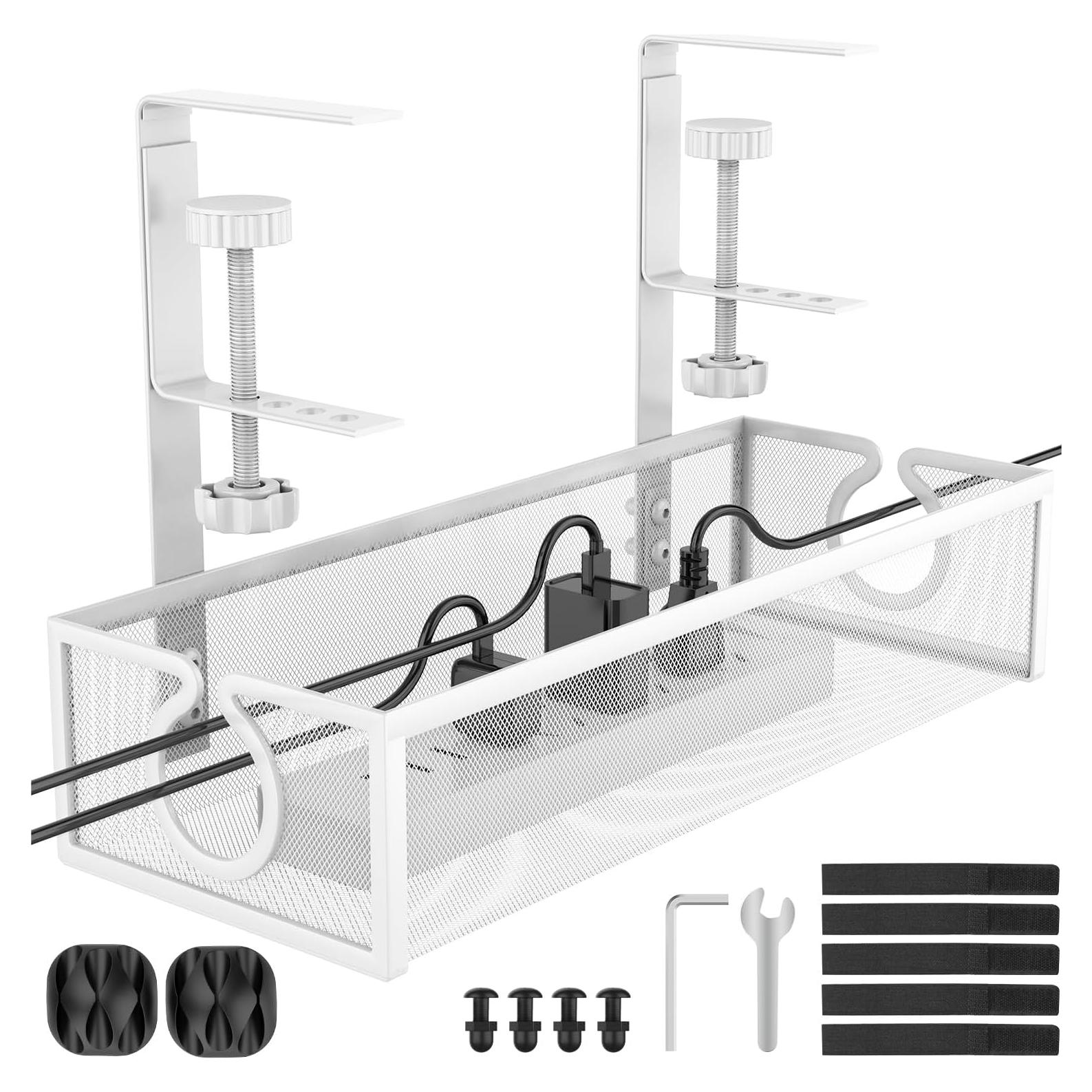 Bandeja de gestión de cables ReFlying blanca, 34x12 cm, sin taladro