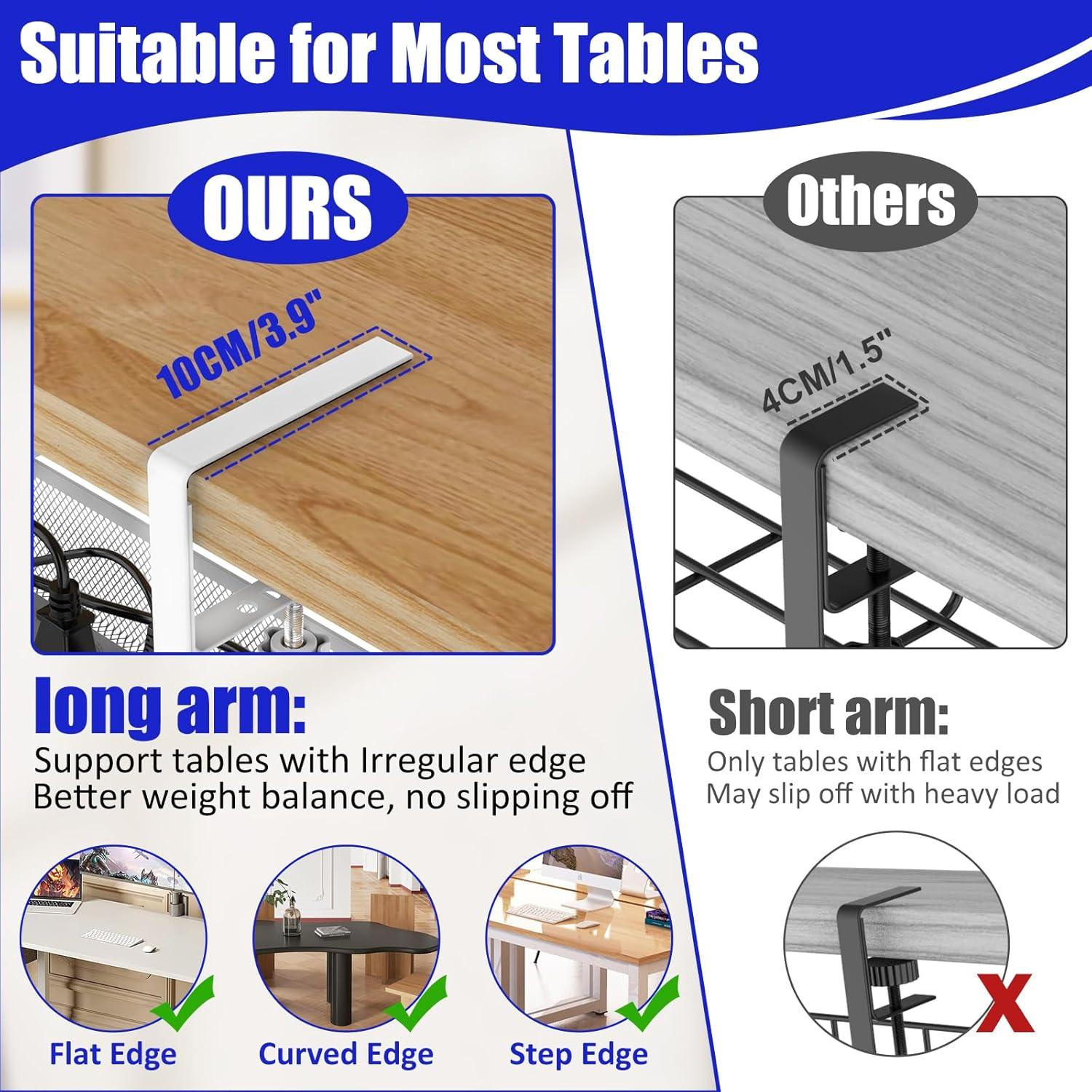 Bandeja de gestión de cables ReFlying blanca, 34x12 cm, sin taladro