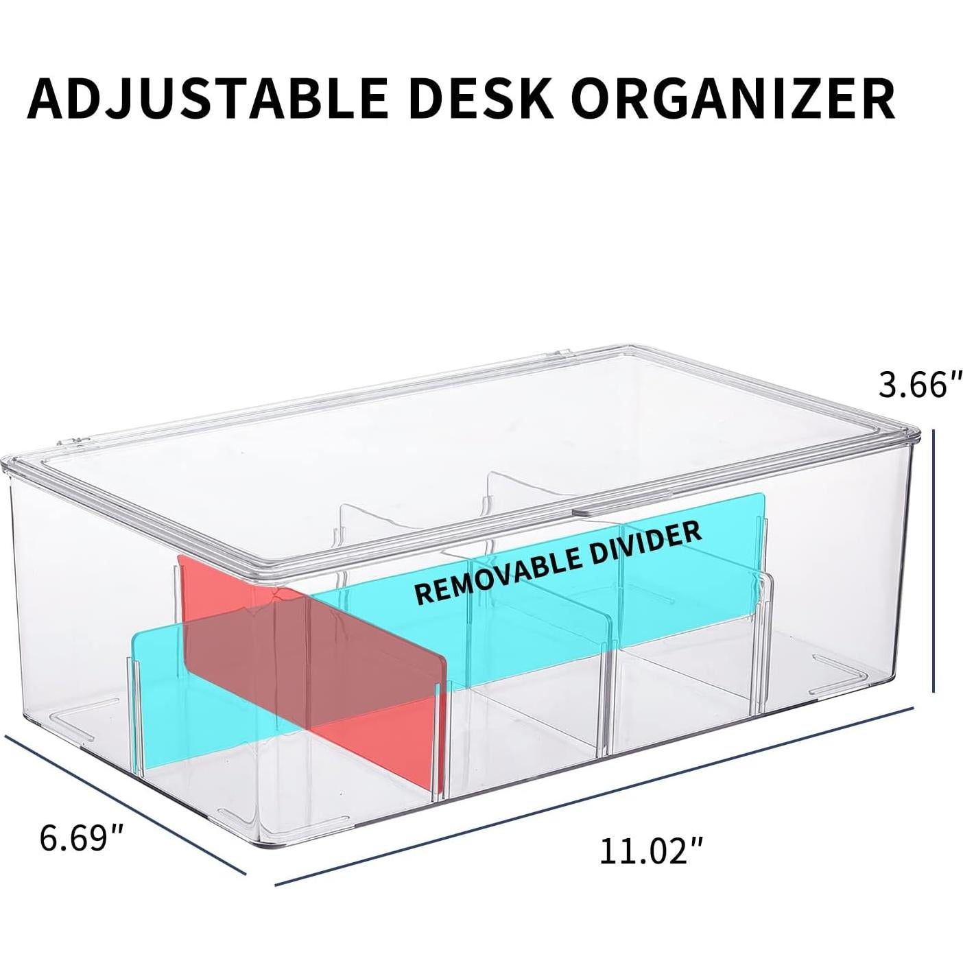 Caja organizadora de cables Yesesion grande con tapa y 10 lazos