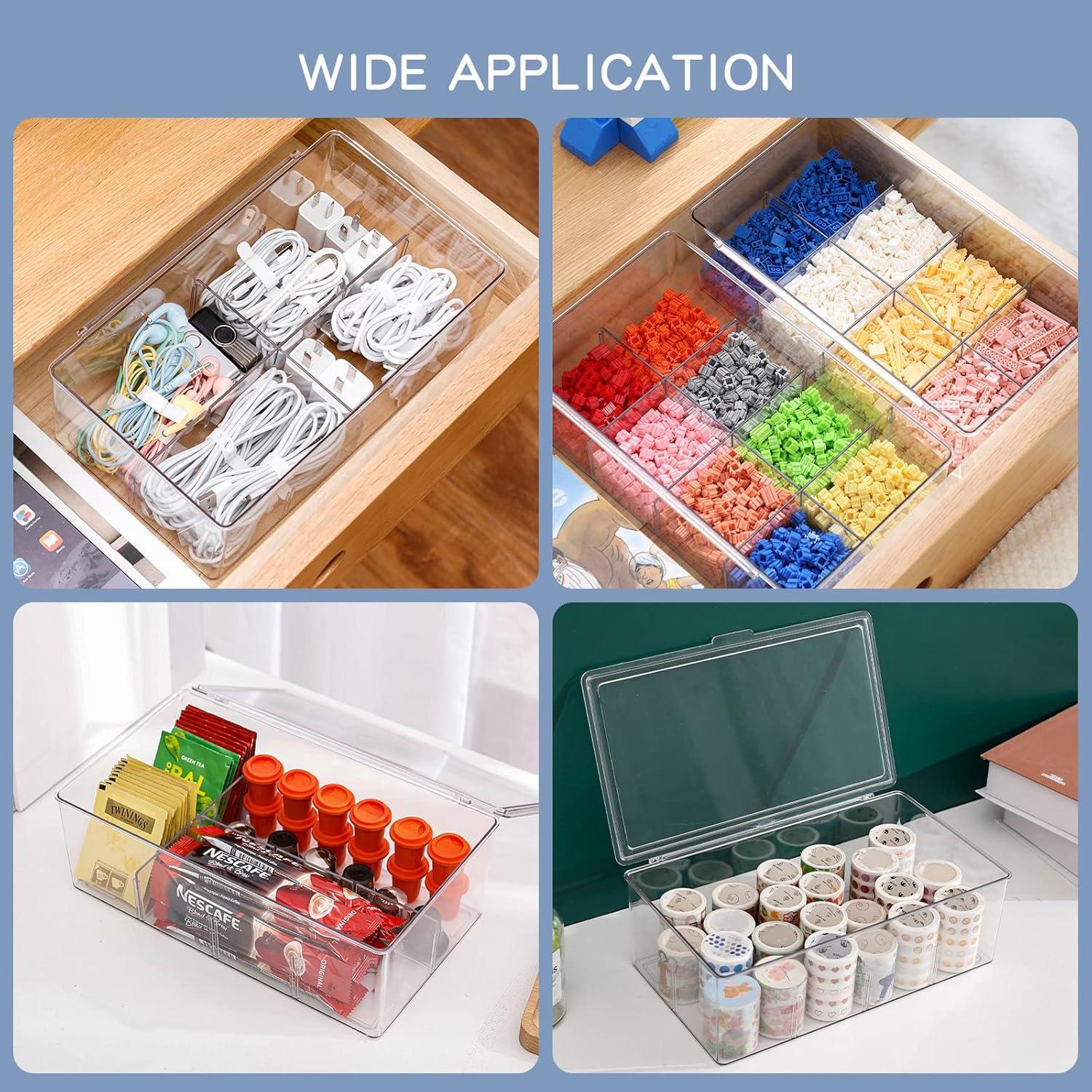 Caja organizadora de cables Yesesion grande con tapa y 10 lazos