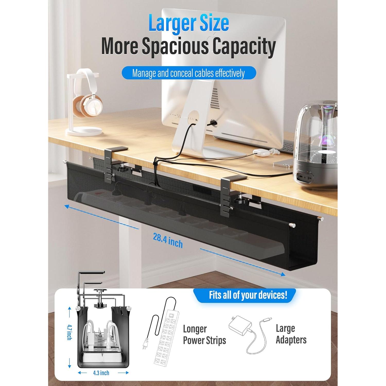 Bandeja Grande para Gestión de Cables Cinati 72.1 cm Soporta 30 lbs