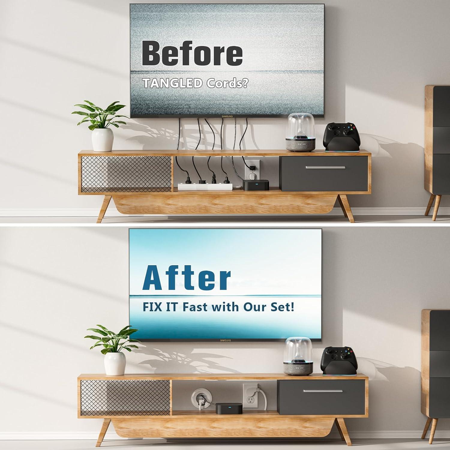 Kit de Gestión de Cables en Pared PRLF TVCHB-Y-B 1.52m