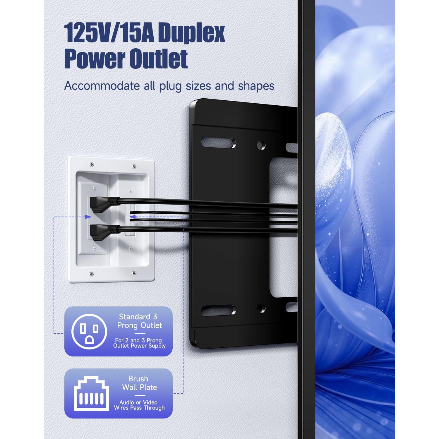 Kit de Gestión de Cables en Pared ZEXMTE Blanco 19.9x15.6cm