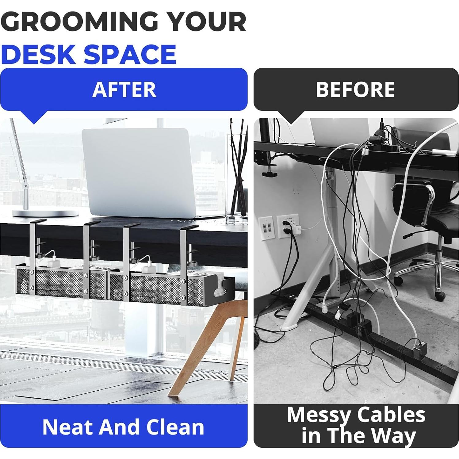 Bandeja de Gestión de Cables COCIVIVRE 2 Paquetes 40x12.7cm