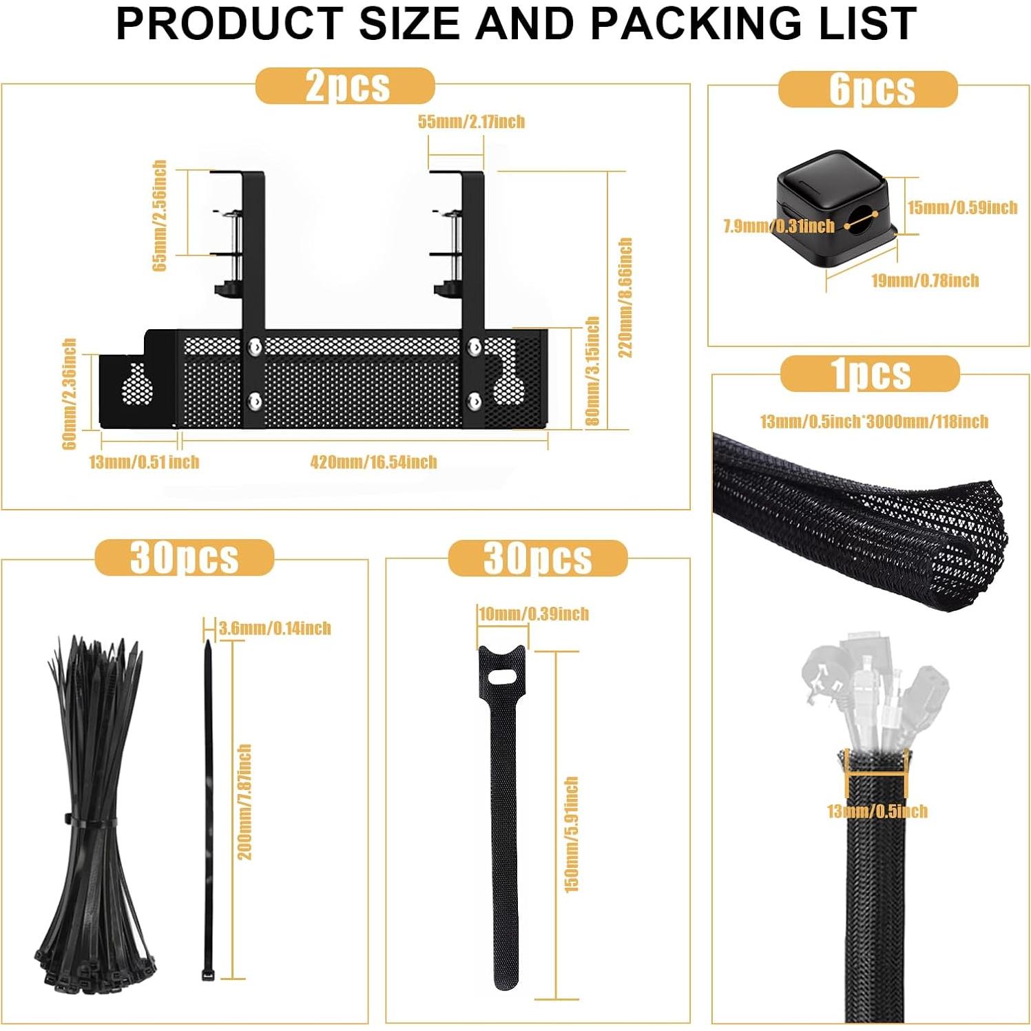 Bandeja de Gestión de Cables COCIVIVRE 2 Paquetes 40x12.7cm
