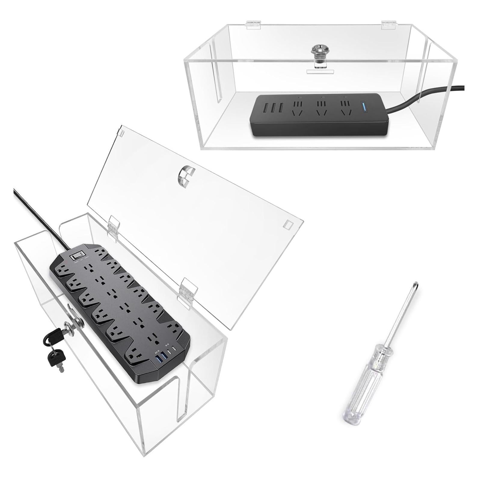 Caja Organizadora de Cables 2PCS Acrílico PILISPARK Transparente