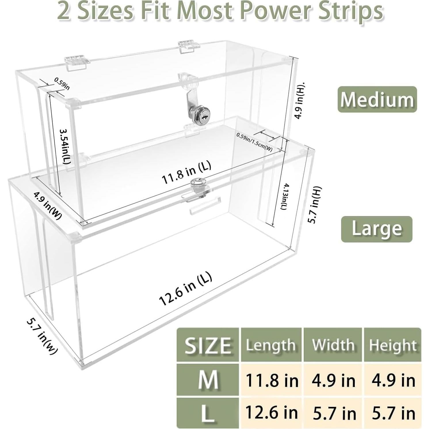 Caja Organizadora de Cables 2PCS Acrílico PILISPARK Transparente