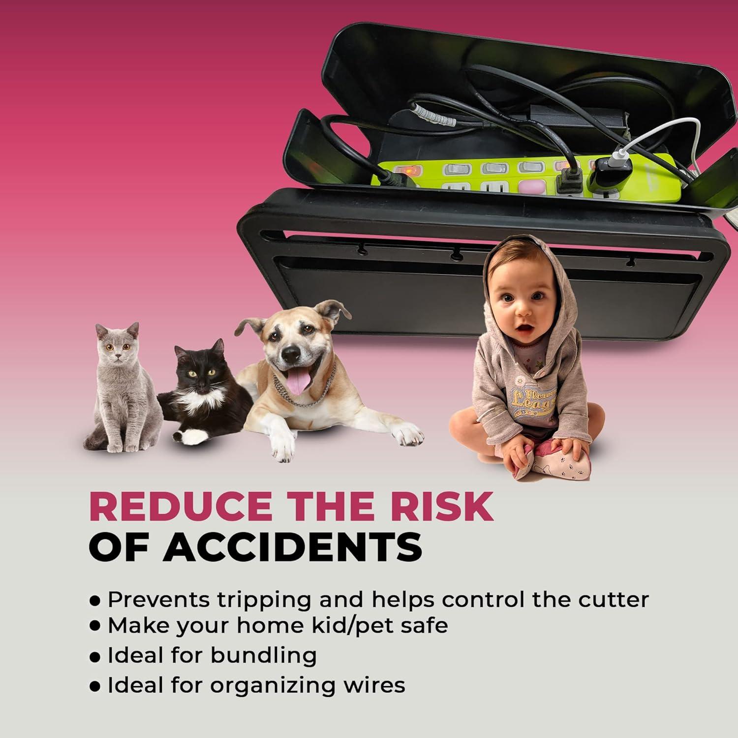 Caja de Gestión de Cables Genérico Mediana 32x13.7cm Negra