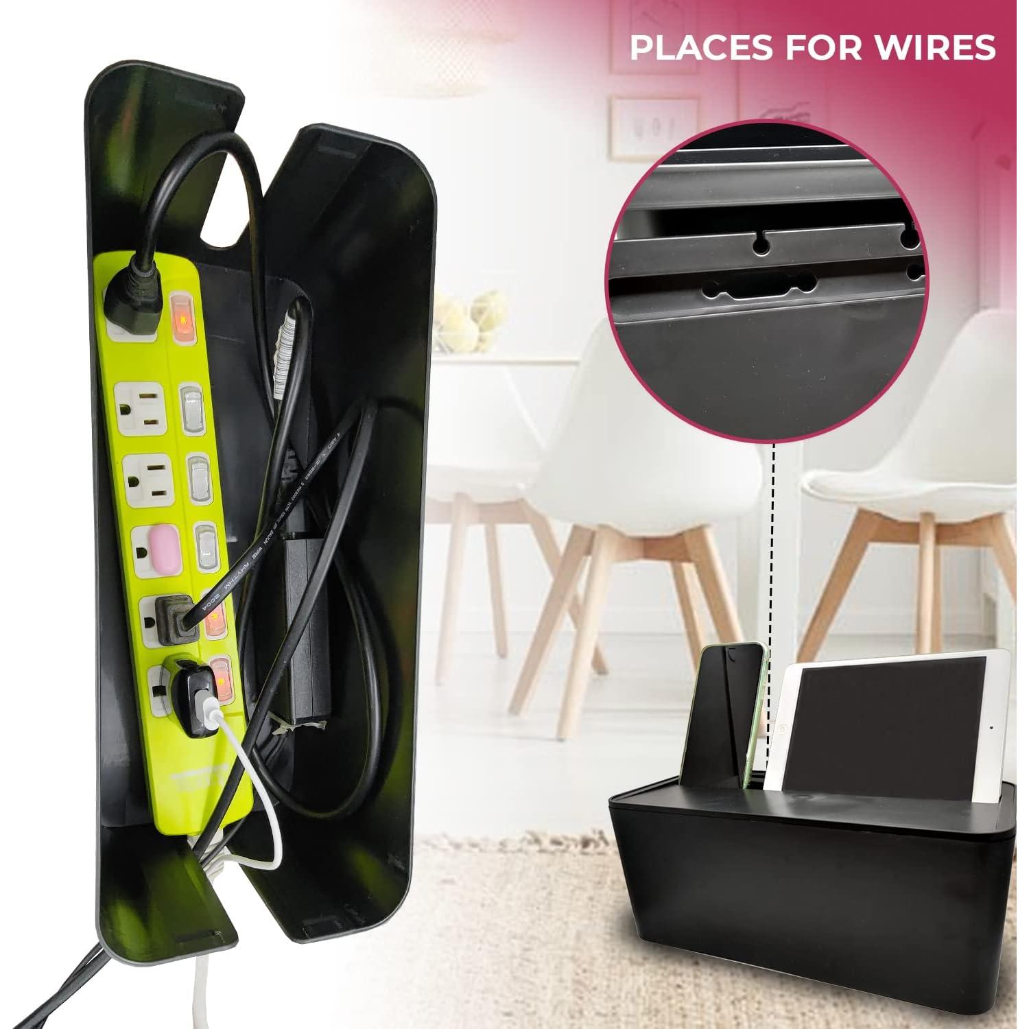 Caja de Gestión de Cables Genérico Mediana 32x13.7cm Negra